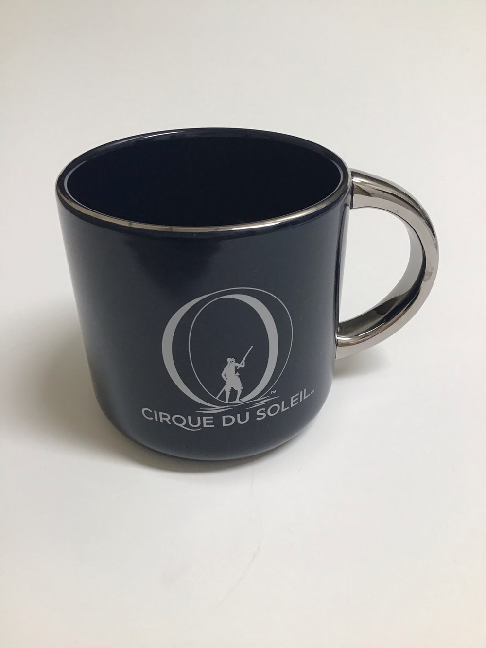 Cirque Du Soleil O Coffee Mug NEW Bellagio Navy Blue Silver Desk Cup Pen Holder
